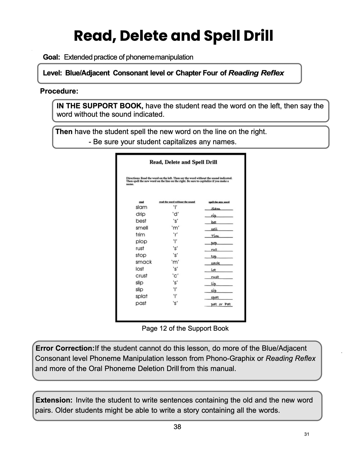 Instruction Manual and Support Book for Extended Students